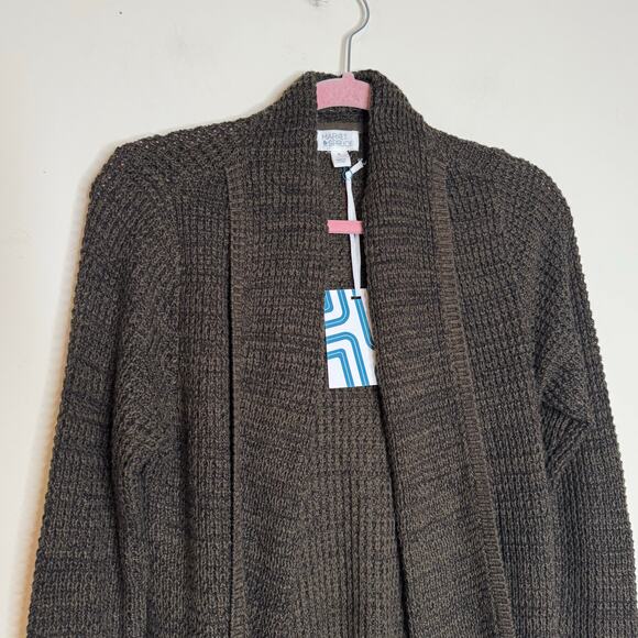 Market & Spruce Tabatha Waffle Cardigan in Brown NWT Size XS - Picture 3 of 8